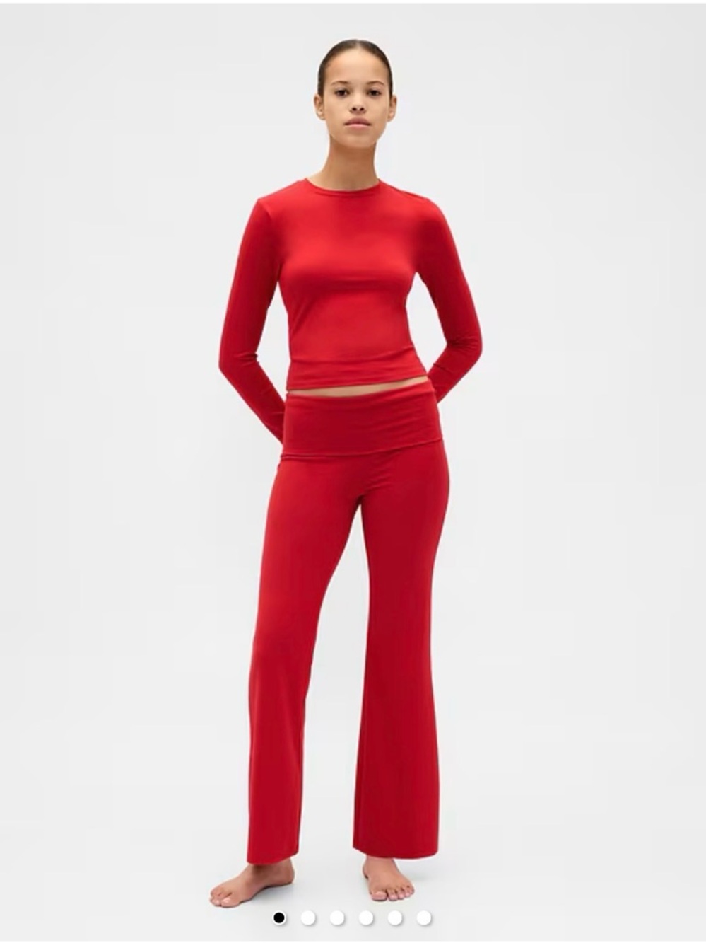 Gap NEW Rollover Red Leggings